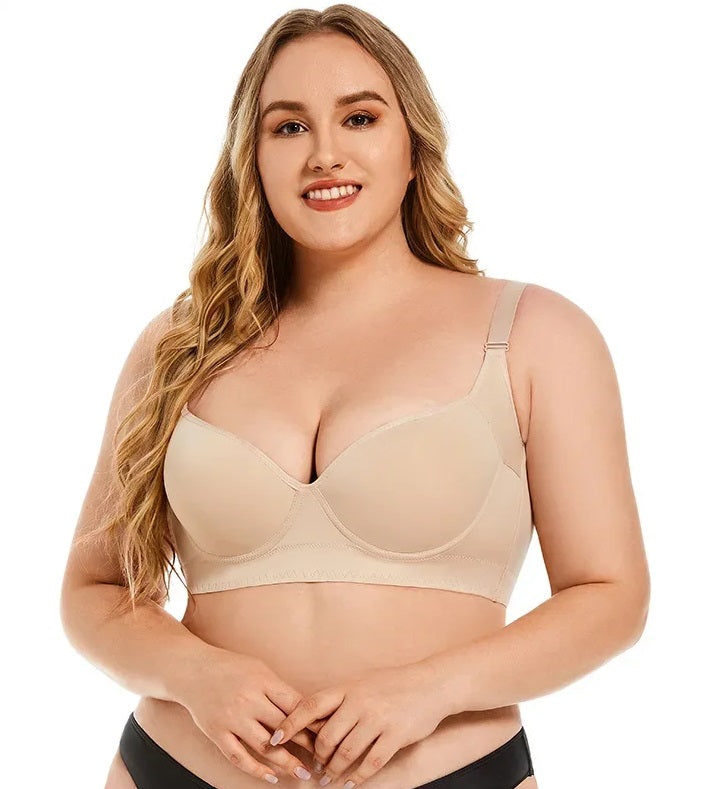 ShapeZ™ Push-Up Back Smoothing Bra – Plus Size Wide Band Seamless Shapewear