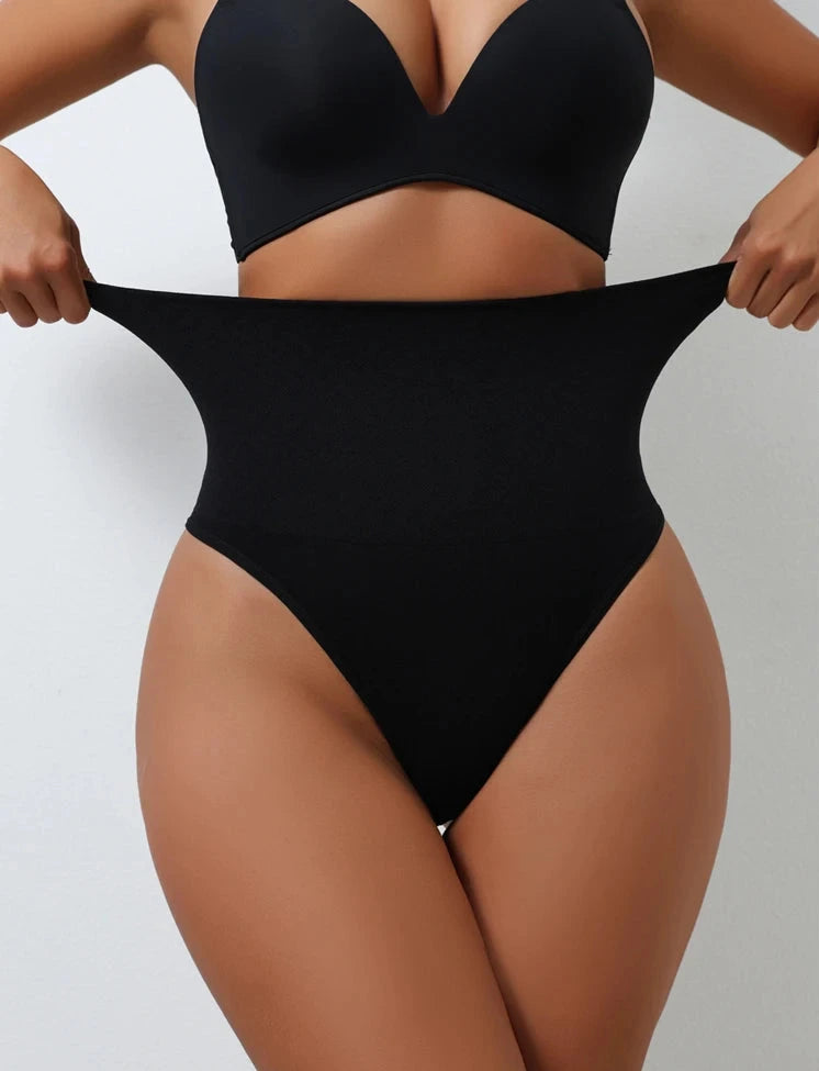 ShapeZ™ UltraSculpt Thong – Seamless High-Waist Tummy Control Shaper Panty