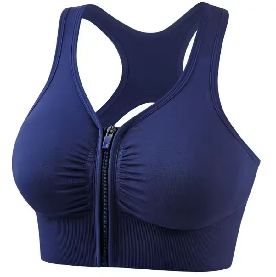 ShapeZ™ Women’s Front-Zip Sports Bra – Yoga & Gym Fitness Top