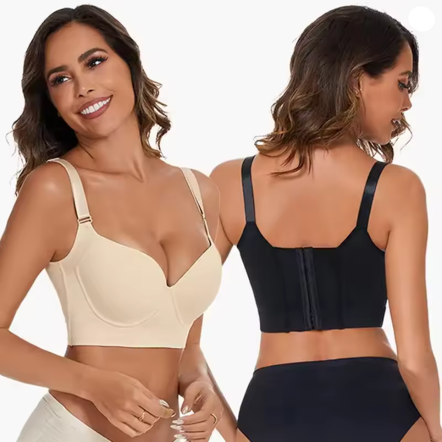 ShapeZ™ Push-Up Back Smoothing Bra – Plus Size Wide Band Seamless Shapewear