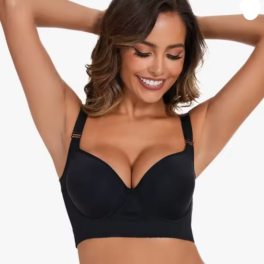 ShapeZ™ Push-Up Back Smoothing Bra – Plus Size Wide Band Seamless Shapewear