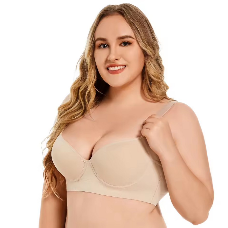 ShapeZ™ Push-Up Back Smoothing Bra – Plus Size Wide Band Seamless Shapewear