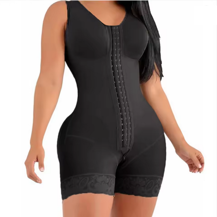 Shapez™ Full Body Shaper – High Compression Postpartum Shapewear Girdle with Elegant Brooches