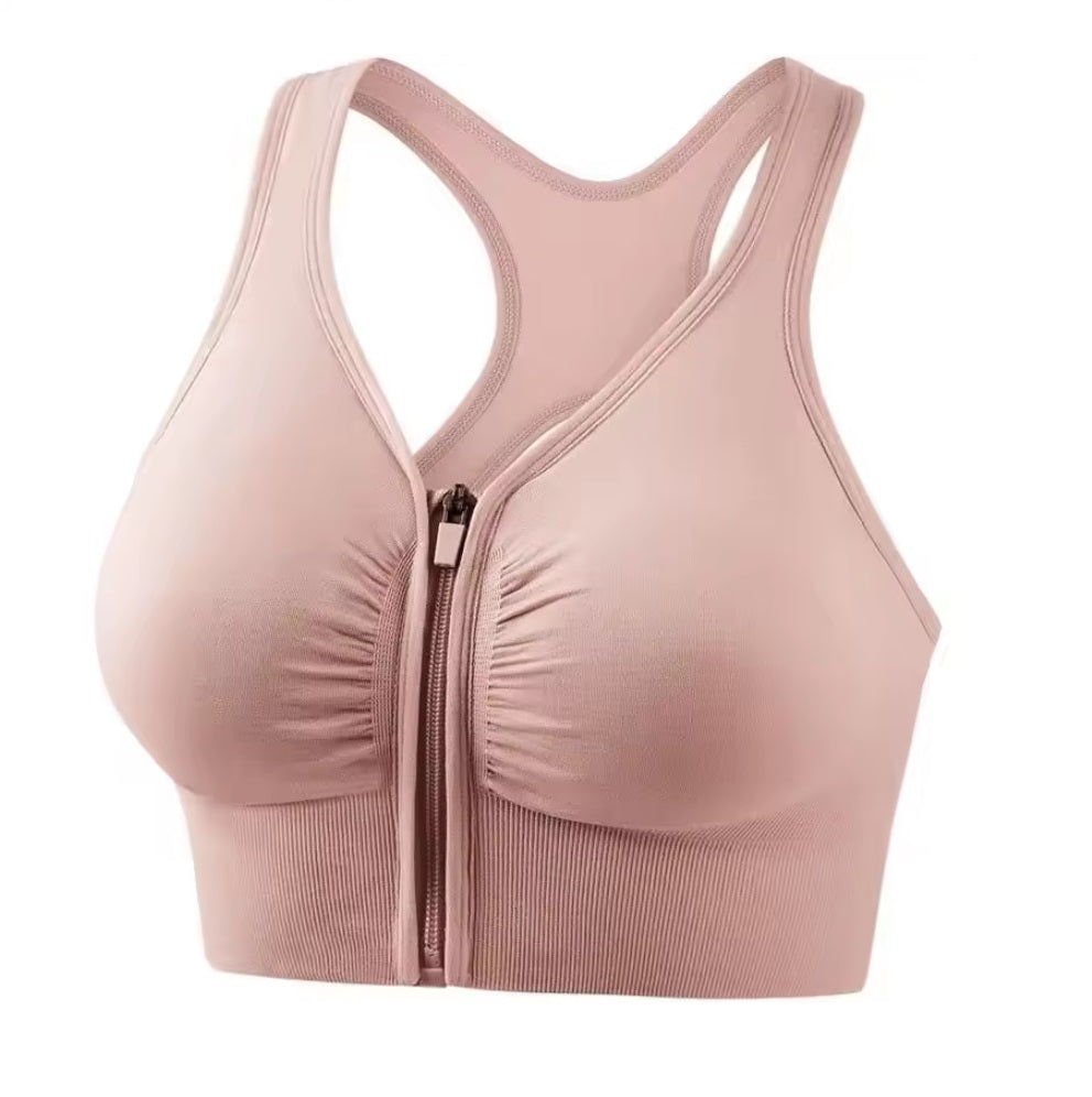 ShapeZ™ Women’s Front-Zip Sports Bra – Yoga & Gym Fitness Top